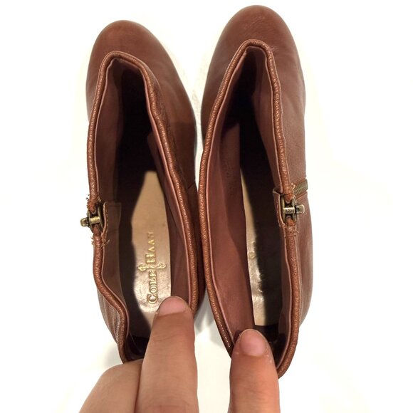 Cole Haan Nike Air Cassidy Brown Leather Boots Booties Cognac 8.5 - Picture 5 of 14